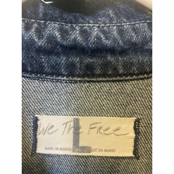 Free People We The Free Marci Denim Jumpsuit Coveralls Sz. Large - Picture 4 of 12
